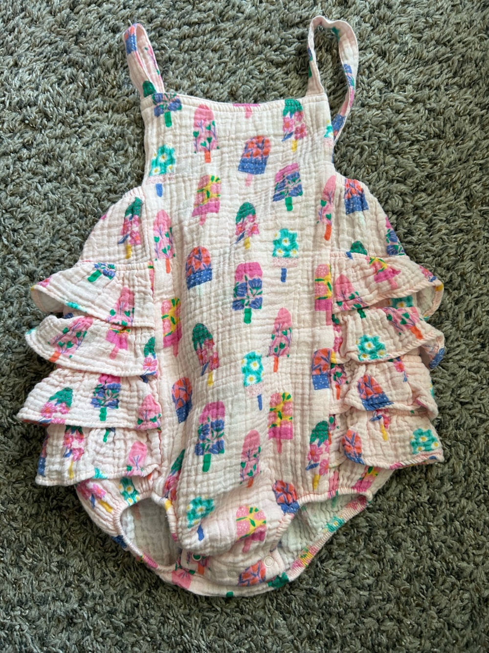 Angel Dear Pink Floral Popsicle Sunsuit